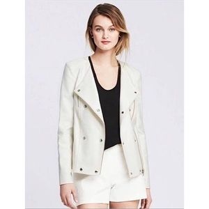 Banana Republic Tweed Asymmetrical Zip Blazer Moto Jacket